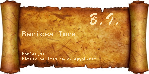 Baricsa Imre névjegykártya